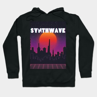 Synthwave Retro City Night Design Hoodie